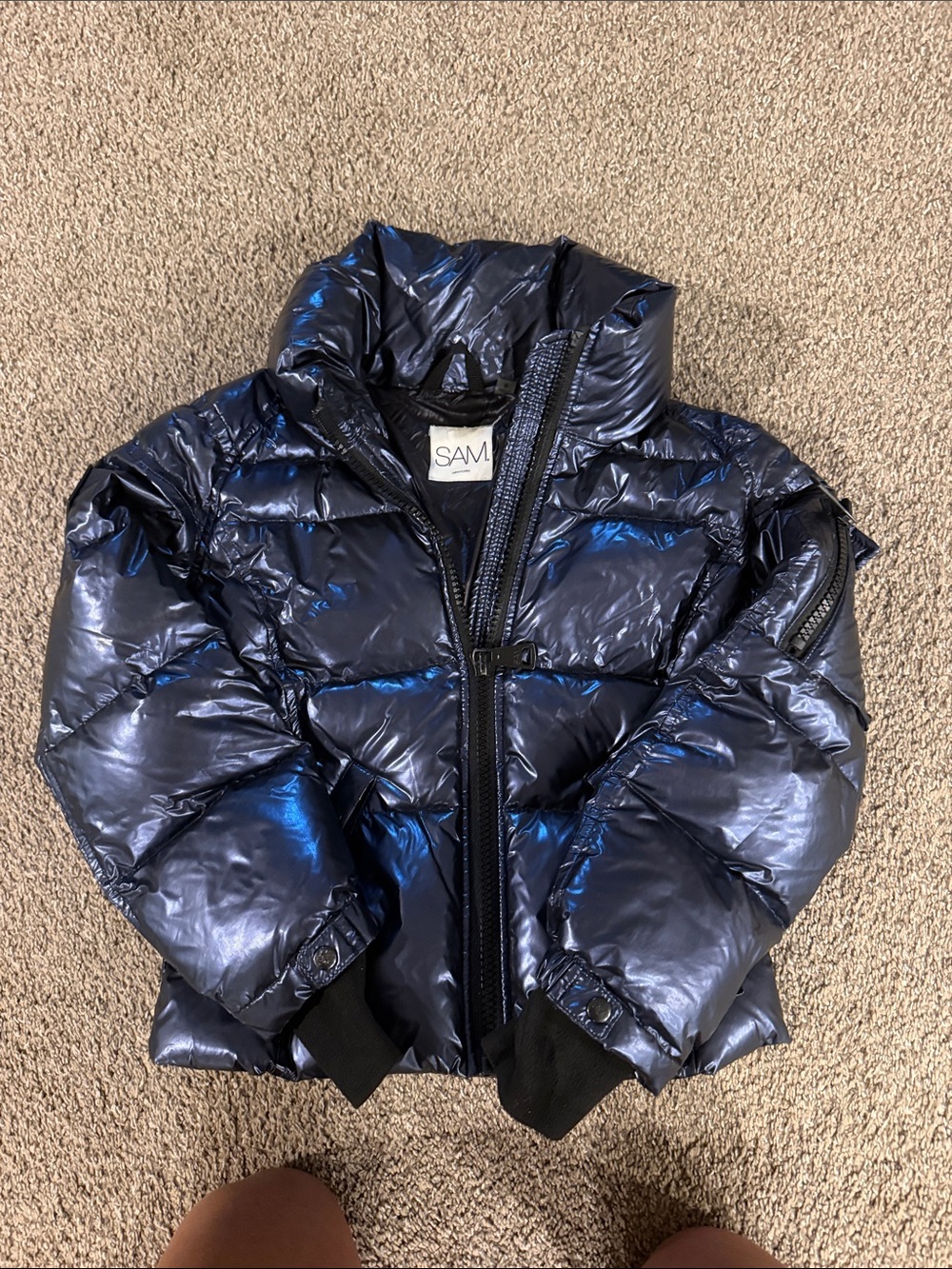 SAM. Kids Shiny Puffer Jacket - Dark Navy